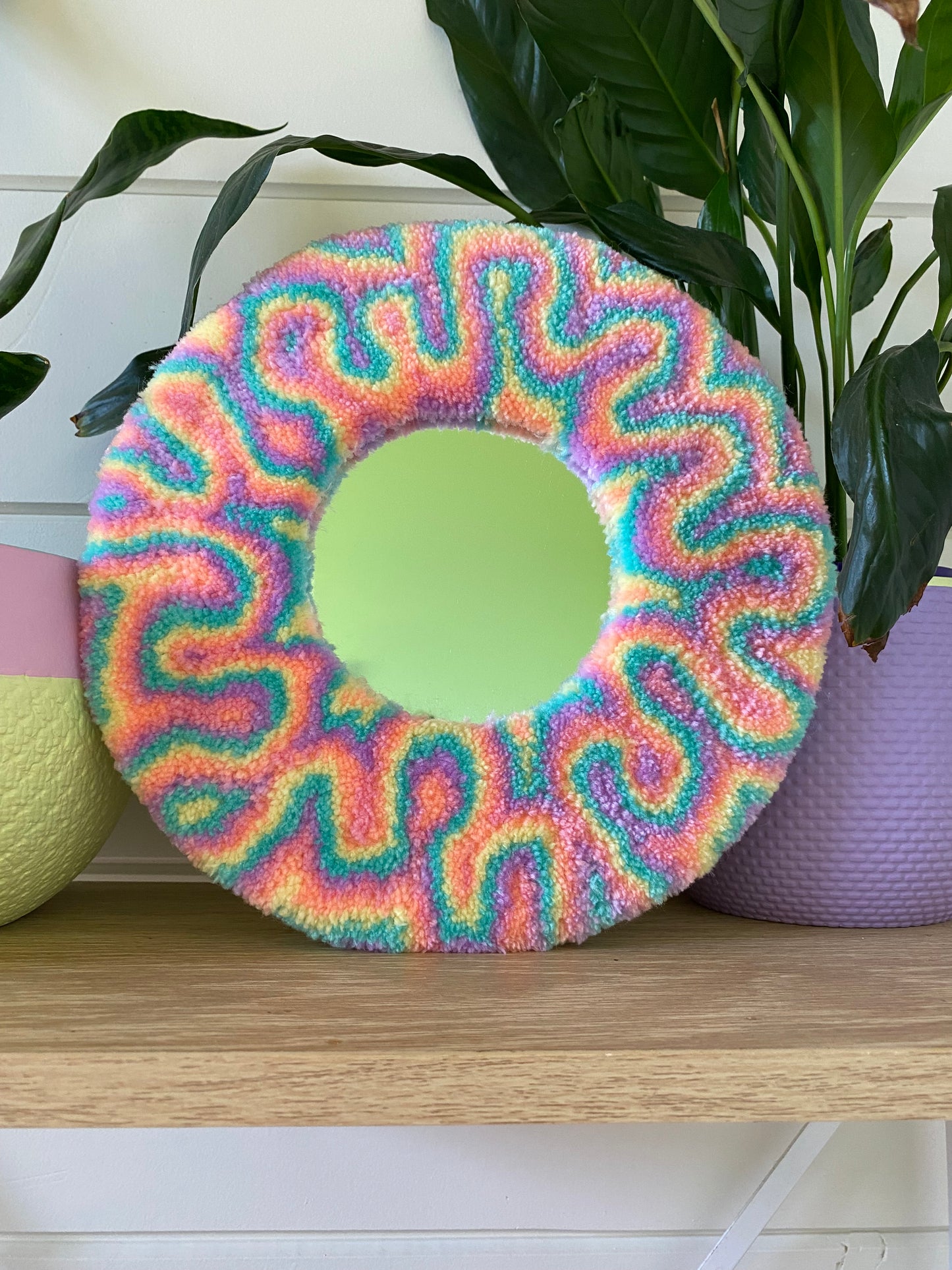 Swirl pastel design mirror.