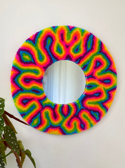 Rainbow pink and purple swirl mirror