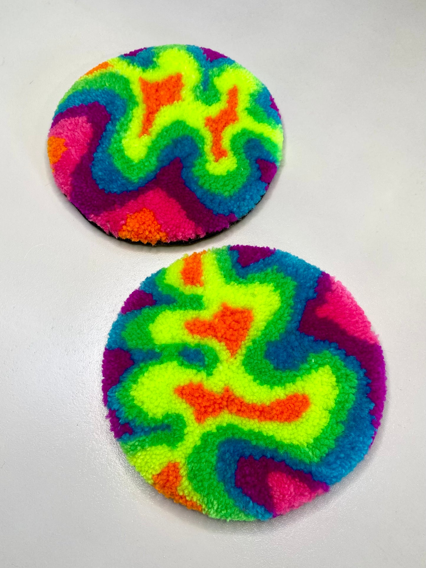 Rainbow swirly mug rugs *SET OF 2