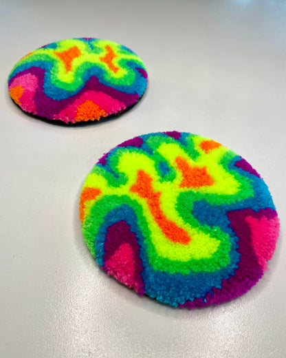 Rainbow swirly mug rugs *SET OF 2