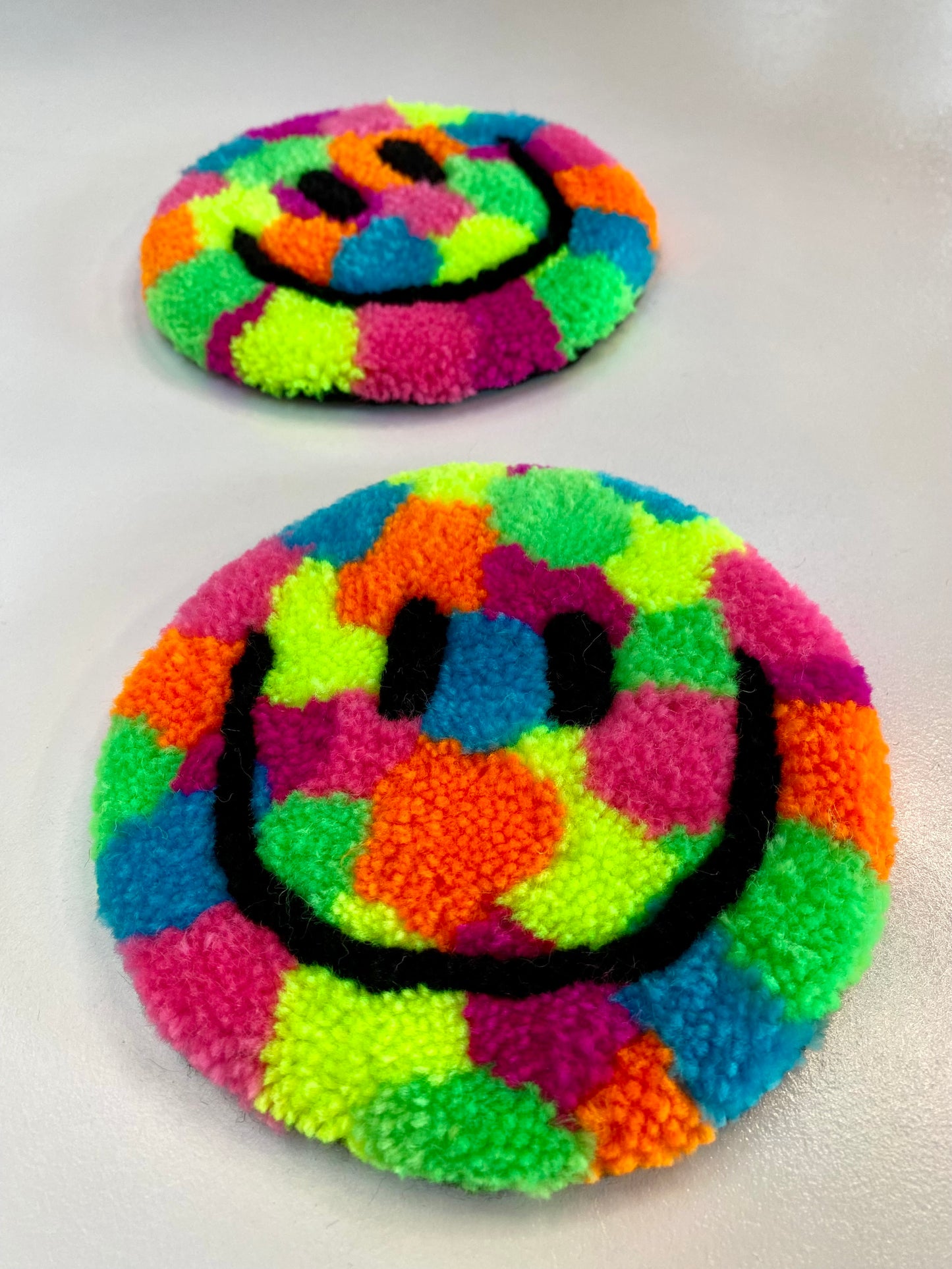 Rainbow smiley mug rugs *SET OF 2