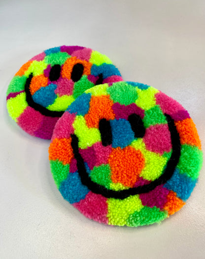 Rainbow smiley mug rugs *SET OF 2