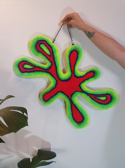 Neon green and red COMMISSIONED splat - NOT FOR PUBLIC SALE