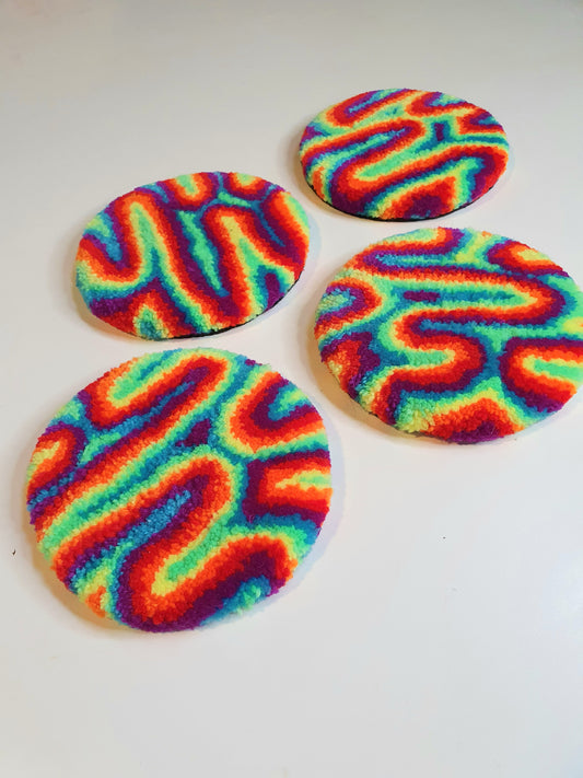 Psychdelic swirl mug rugs *SET OF 2