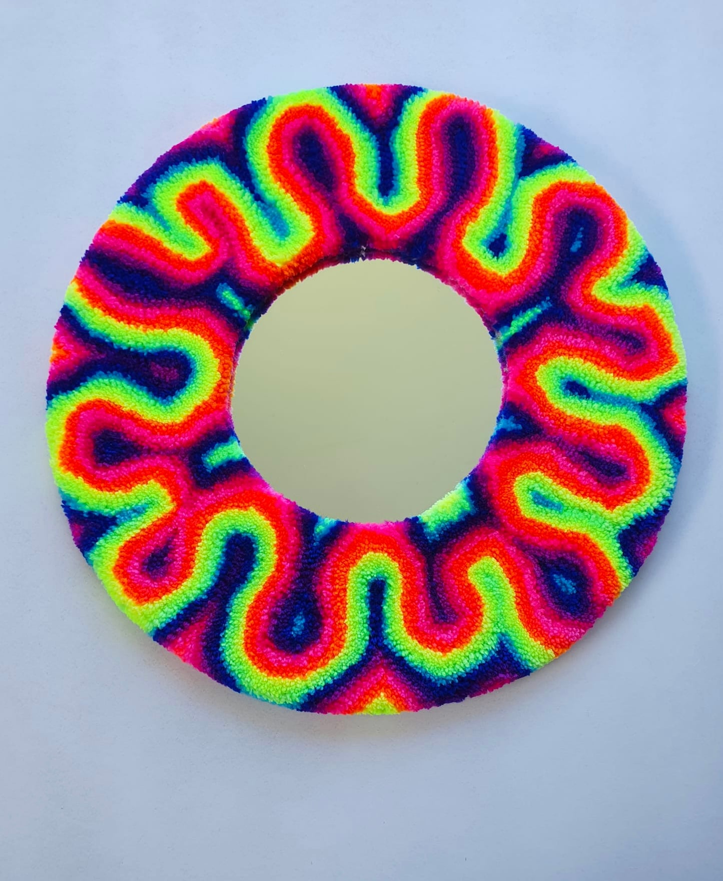 Fluro neon swirl mirror