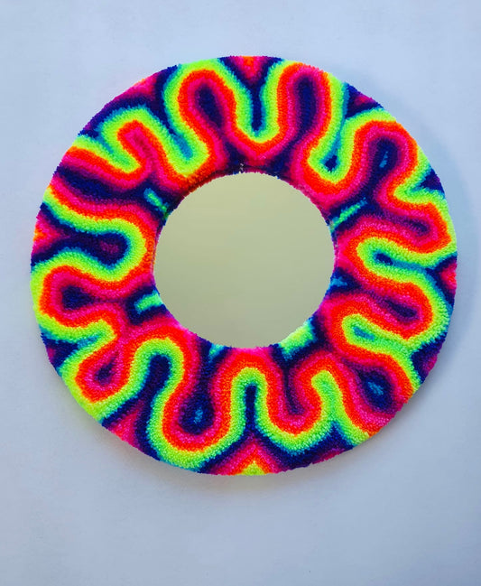 Fluro neon swirl mirror